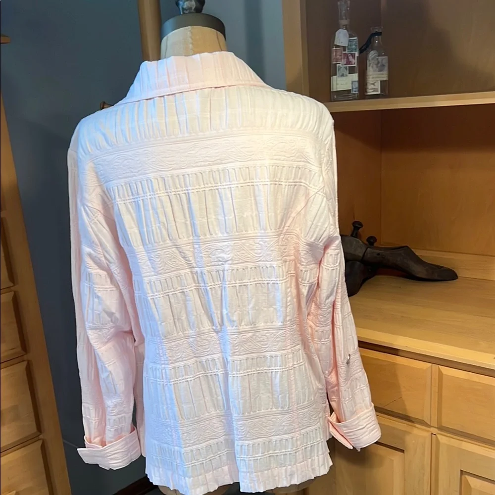 Christopher & Banks Pink Utility Jacket with Collared Neckline